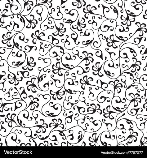 Black Floral Seamless Lace Pattern Royalty Free Vector Image