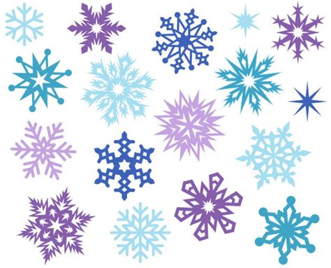 Christmas Snowflakes Cute Digital Clipart Christmas Clip Art Etsy