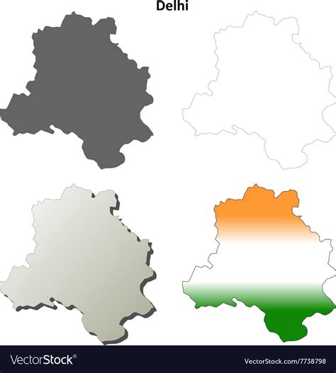 Delhi Map Outline