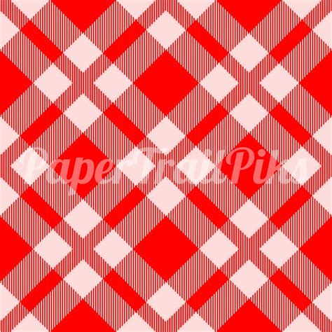 Plaid Digital Papers Seamless Red And White Plaid Instant Etsy