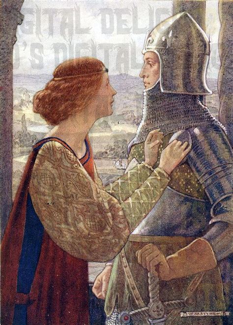 A Fabulous Knight And His Lady In A Romantic Pose Courtly Love