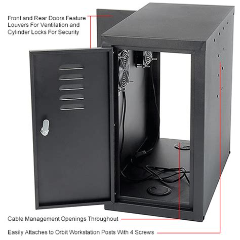This is a computer cabinet with the cpu and other parts inside: Global Industrial™ Computer CPU Side Cabinet with Front ...