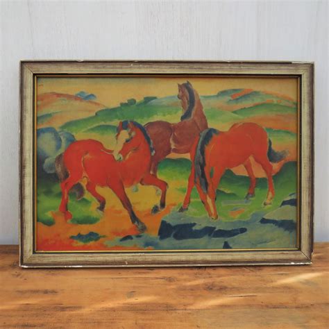 Grazing Horses Iv By Franz Marc 1926 Lithograph Vintage The Red Horses
