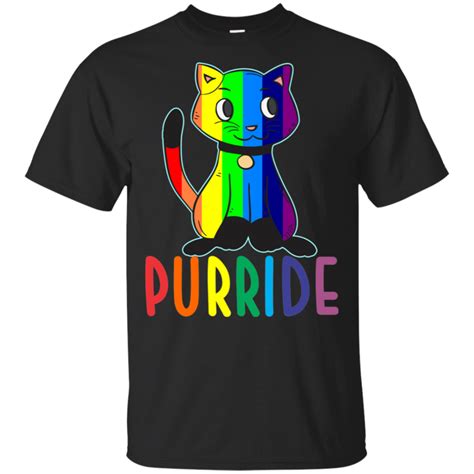Gay Pride Cat Shirt Funny Lgbt Rainbow Cat Purride Minaze