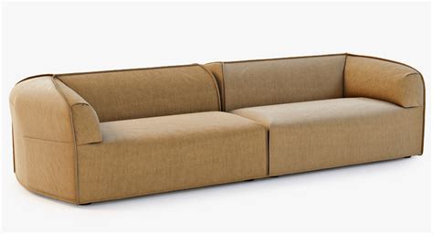 Posiada zaokrąglone krawędzie i widoczny szew. moroso massas sofa 3d max