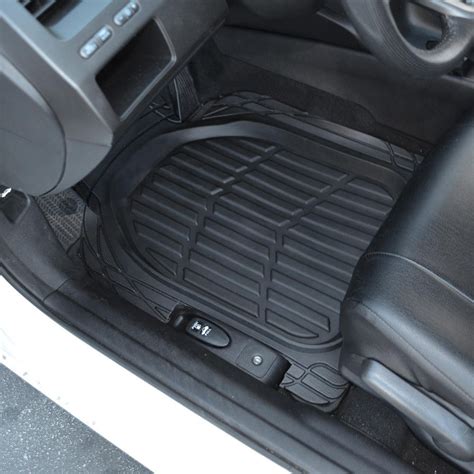 Tyre Line Rubber Car Floor Mats Universal Fit Driver And Passenger Seat