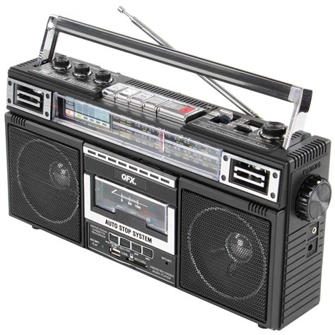 Qfx Bluetooth Cassetteradio Boombox Black J 220bt