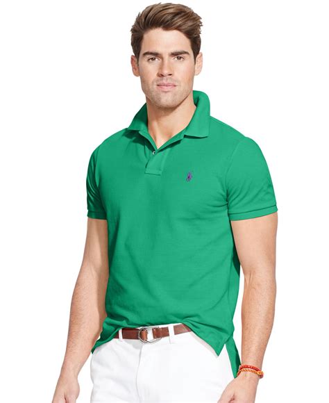 Lyst Polo Ralph Lauren Classic Fit Mesh Polo In Green For Men