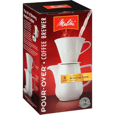 Melitta Pour Over Porcelain Brewer 6 Cup Coffee Maker Box Walmart