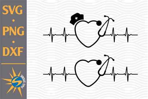 Heart Stethoscope Heartbeat Graphic By Svgstoreshop · Creative Fabrica