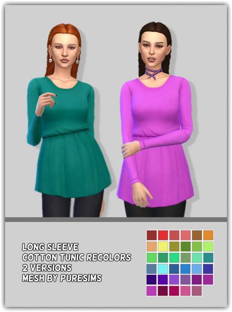 Cotton Tunic Recolors At Maimouth Sims4 Sims 4 Updates