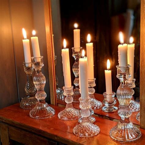 Tall Glass Candlestick Holder By The Danes