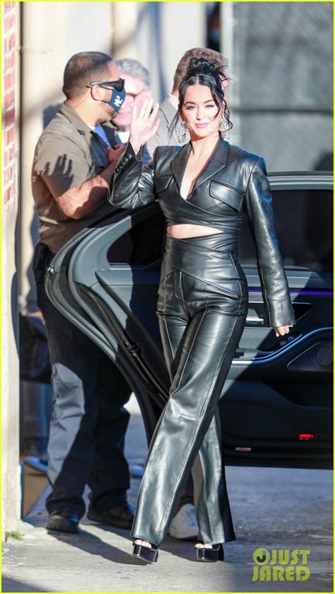 Photo Katy Perry Slips Into Black Leather Outfit For Jimmy Kimmel Live Photo
