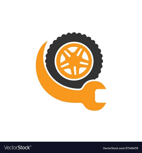 Tire Repair Shop Logo Design Royalty Free Vector Image