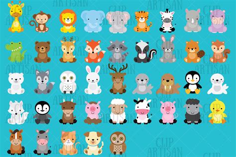Baby Animal Clipart Bundle Graphic By Clipartisan · Creative Fabrica