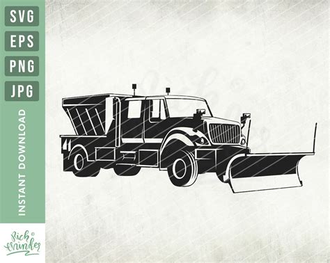 Snow Plow Truck Svg Winter Svg Snowplow Illustration Drawing Etsy
