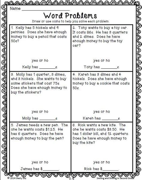 Start studying first grade word problems. Counting Money Madness | Math words, Math word problems ...
