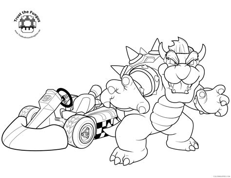 mario kart coloring pages bowser Coloring4free - Coloring4Free.com