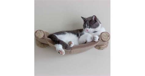 Indoor hammocks are comfortable and trendy. Cat Hammock - Wall Mounted Cat Bed - Tan - CatsPlay Superstore
