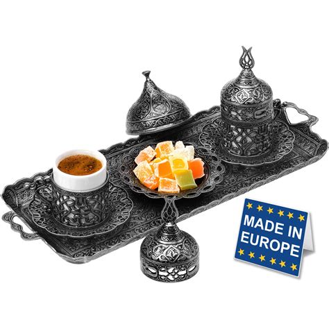 Crystalia Turkish Coffee Espresso Cup Set Arabic Greek Moroccan Coffee