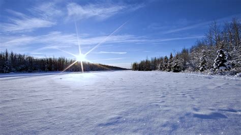 Landscape Nature Sunny White Winter Snow Wallpaper 3840x2160 720943