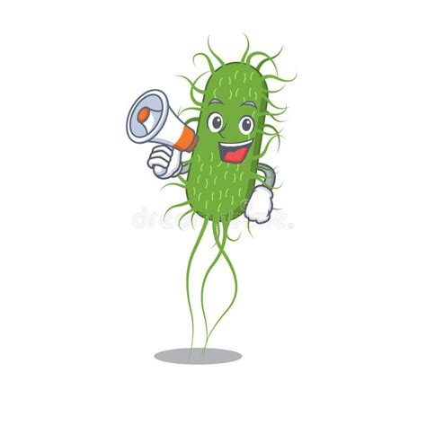 Cartoon Character Of Li Bacteria Having A Megaphone Stock Vector