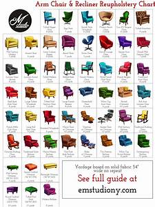 Upholstery Yardage Guide Chart Armchair Recliners Furniture