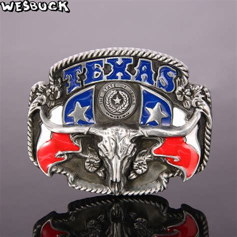 Wesbuck Brand Texas Belt Buckle Cowboy Cowgirl Meltal Slider Cool Belt