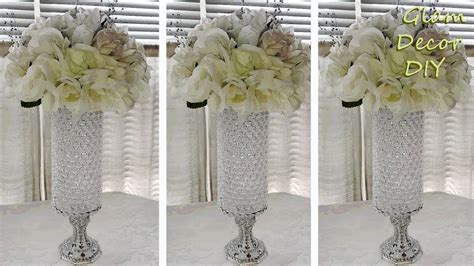 Dollar Tree Diy Glam Crystal Vase Wedding Centerpiece Bling Decor Ideas