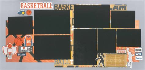 12x12 Basketball Scrapbook Page Kit Premade Scrapbook Kit Etsy