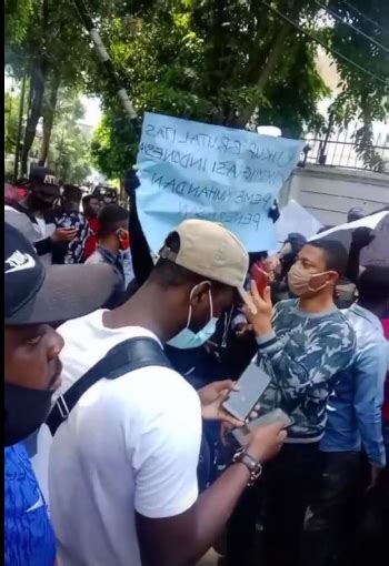 Nigerians Protest At The Nigerian Embassy In Indonesia Over Alleged
