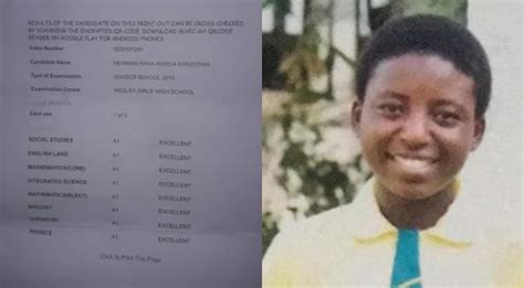 Brilliant Wesley Girls High School Student Blows Exams With All As In