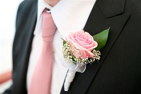 Light Pink Rose Boutonniere By Bunches Direct Light Pink Wedding