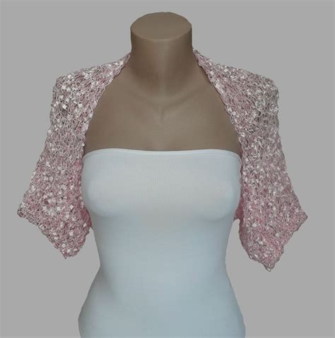 Pastel Pink Knit Boler Shrug Sleeves Wrap Weddings Bridal Bridesmaid