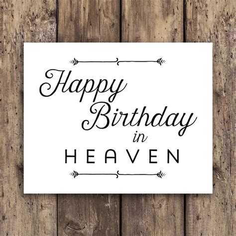 Happy Birthday In Heaven Printable Birthday Memorial Sign Etsy