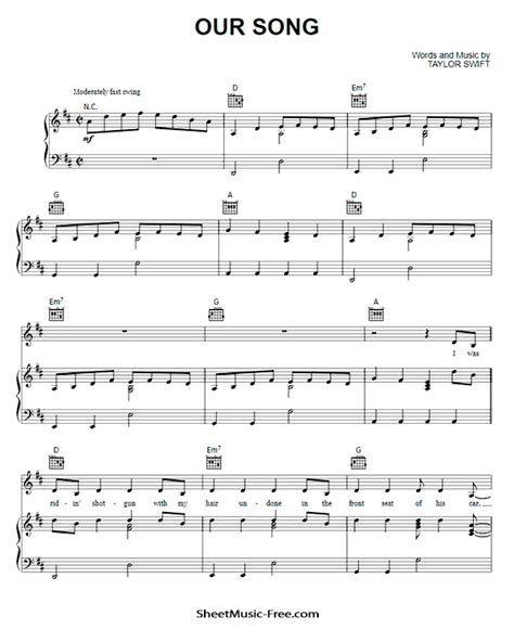 Taylor Swift Easy Piano Sheet Music Free Printable