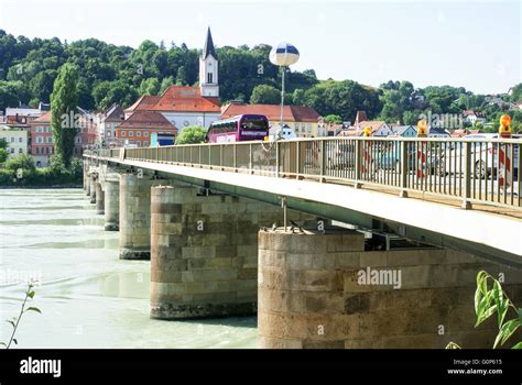 Bridge Over Inn River Passau Lower Bavaria Germany City Of Three