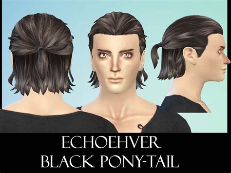 The Sims Resource Echoehver Male Pony Tail Recolor Get Together Needed
