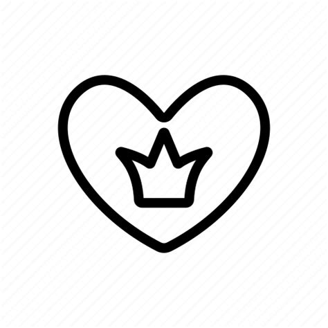Contour Crown Heart Love Princess Silhouette Icon Download On