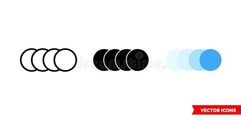Animation Icon Of 3 Types Color Black And White Outline Isolated
