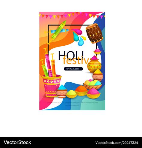 Happy Holi Festival Poster Design Royalty Free Vector Image