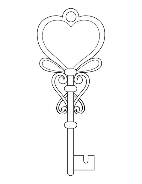 Printable Valentine Key Coloring Page