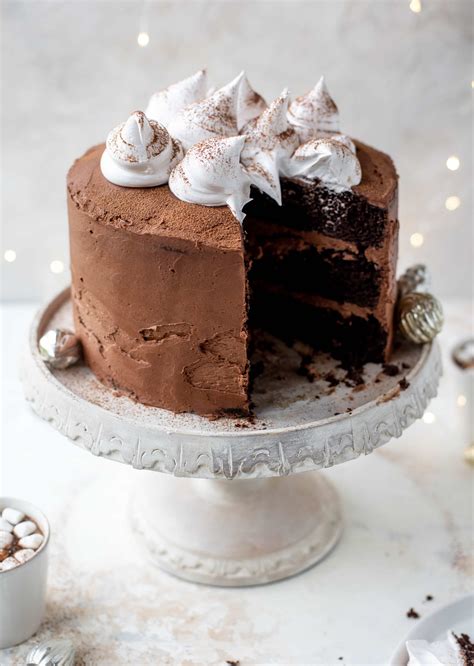 Hot Cocoa Cake With Whipped Marshmallow Hot Cocoa Cake Recipe