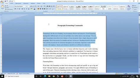 Microsoft Word Paragraph Formatting Tools In Ms Word Formatting