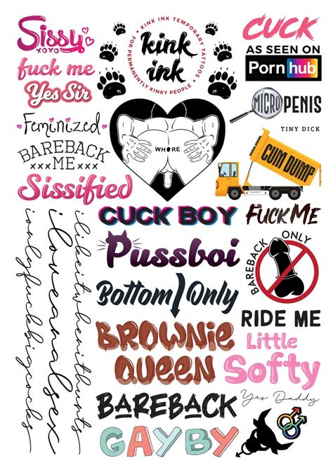 Kinky Gay Temporary Tattoos Set Of By Kink Ink Etsy Australia