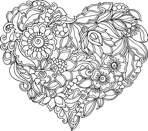 Transparent Blacky Heart Coloring Pages