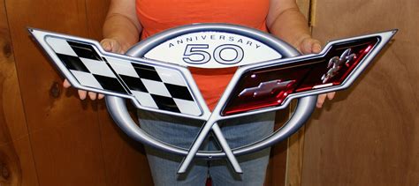 Chevroletcorvette Metal Sign Cor50th C5 Custom Steel Signs And