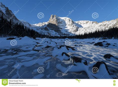 Icy Mountain Lake Stock Image Image Of Cold Reflection 75164197