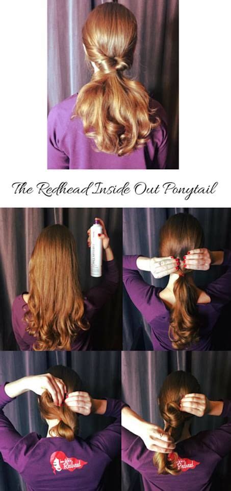 Hair Tutorial The Redhead Inside Out Ponytail In 4 Steps Hair