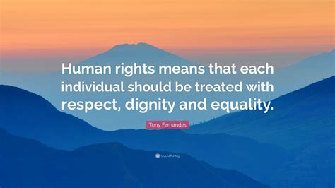 Tony Fernandes Quote Human Rights Means That Each Individual Should